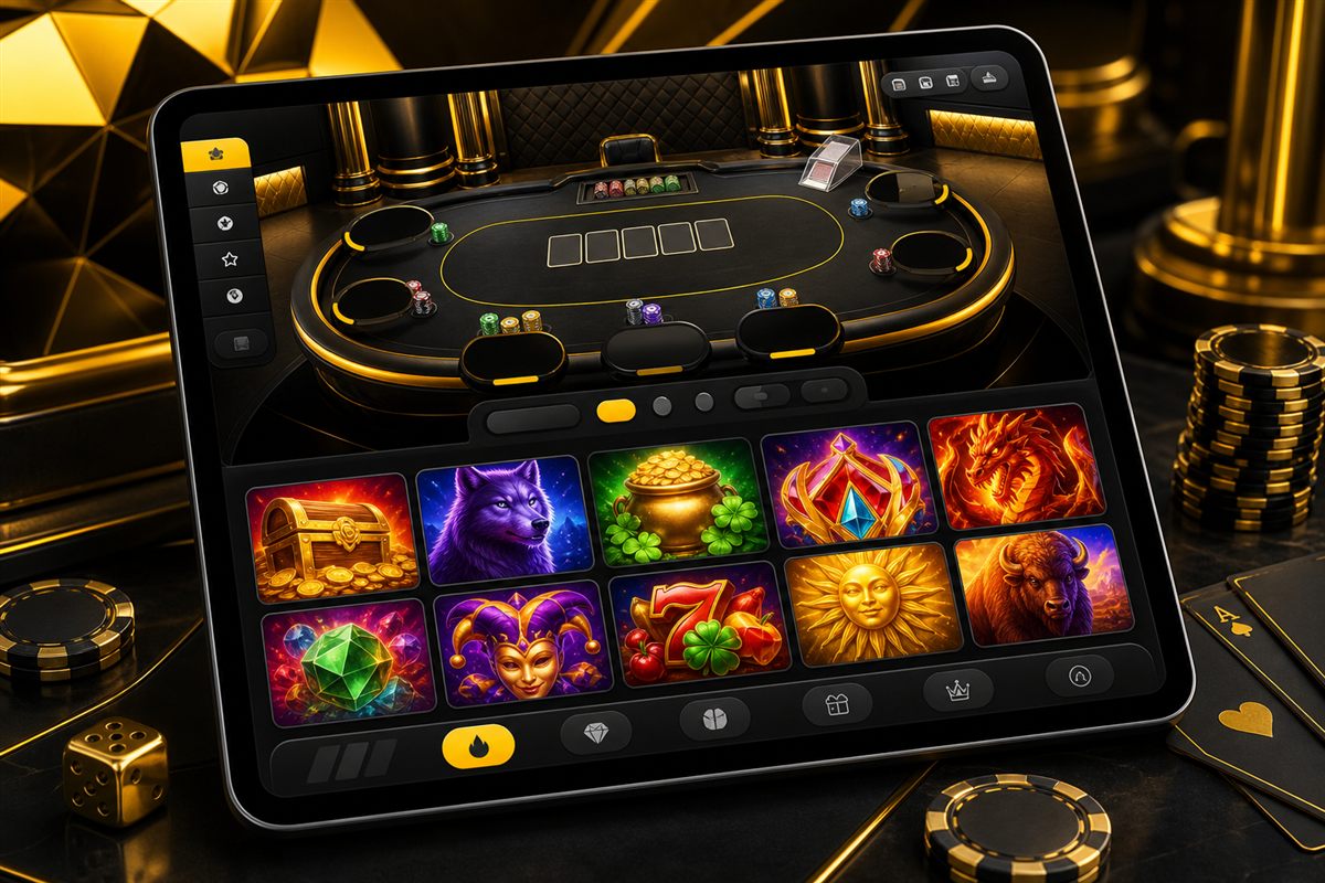 Tablet with a live poker table
